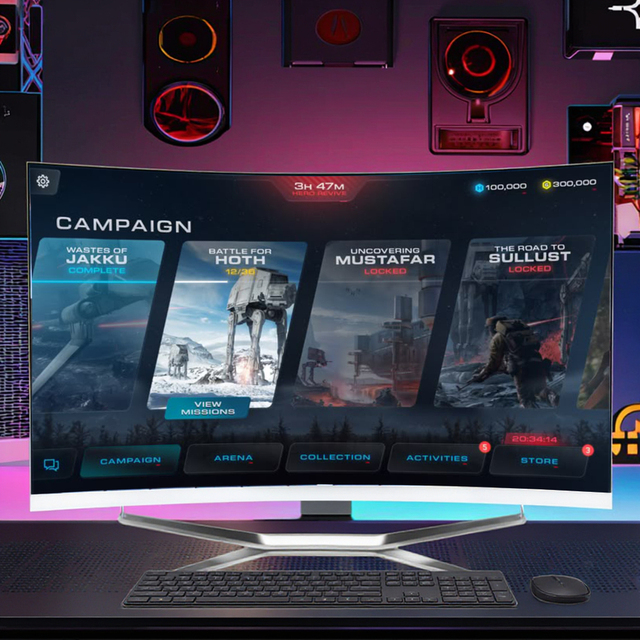 24 & 27 Inch Curved AIO Gaming Desktop PC All-in-One I3 I5 I7 Computer