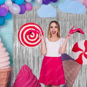 2 tende in carta metallizzata argento per decorazioni per feste - Product Image 4