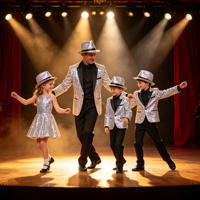 Sombrero Fedora con Lentejuelas Brillantes para Baile, Hip Hop, Fiesta, Disfraz, Carnaval, Halloween, Navidad, Año Nuevo, Adultos y Niños