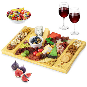 Planche à fromage en bois Pengzhan avec compartiments pour collations et noix, plateau de service de cuisine durable - Product Image 4