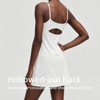 Robe de tennis une pièce pour femme en nylon et élasthanne, élastique, séchage rapide, respirante, avec soutien-gorge intégré et short de sécurité anti-frottement pour la course