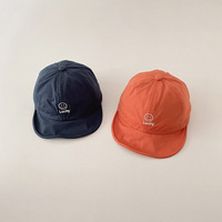 Gorro de algodón suave para niños pequeños, gorra Snapback con bordado de cara sonriente para bebé