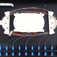 Kotak Rak Geser ODF 19'' 1U untuk Panel Patch Fiber Optik SC 8 12 24 48 Port, Kotak Terminal Distribusi
