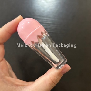 ISMAN 6ml Tube de brillant à lèvres en forme de cornet de crème glacée mignon, transparent, rose, blanc, emballage vide pour brillant à lèvres, logo personnalisé, flacon de maquillage pour enfants - Product Image 6