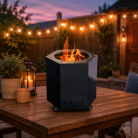 Nouvelle Tendance Cheminée de camping moderne en acier structurel KD avec cendrier et pique à bois pour usage intérieur/extérieur