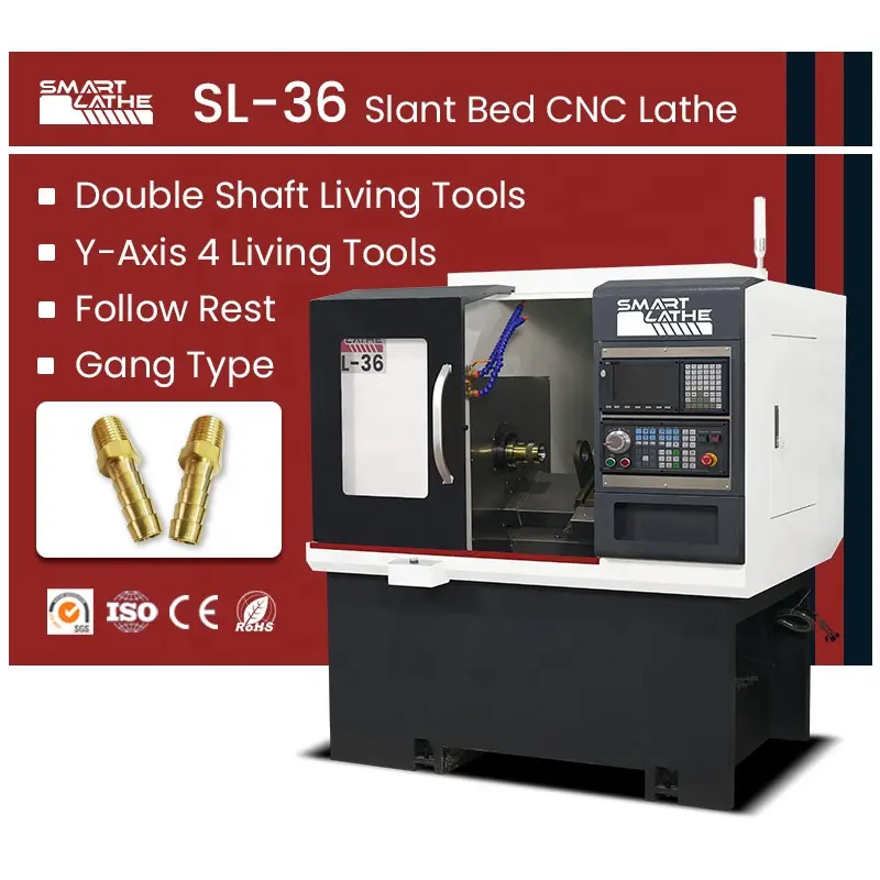 Máquina de torno cnc de alta eficiência SL-36, longa viagem, cnc slant cama automática de gang tipo cnc