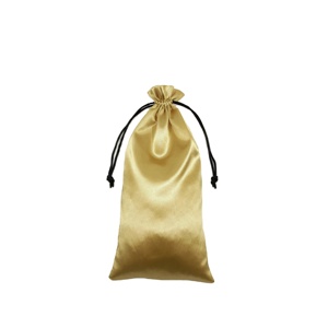 Bolsa de Almacenamiento de Satén Dorado para Bolsos, Bolsa Personalizada de Seda Marrón con Cordón para Pelucas - Product Image 4