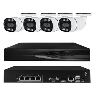 Loosafe 4CH 8CH Full Color Bullet Camera System POE Surveillance IP Cameras CCTV Kit H.265 Security CCTV System