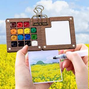 Pocket Artist Aquarelle Voyage Set 15 <span class=keywords><strong>Grille</strong></span> Palette Remplissable Peinture Stylo Voyage Aquarelle Peinture Kit - Product Image 5