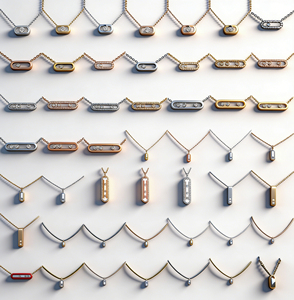 Collier élégant Messikais à trois pierres en argent 925 plaqué or de haute qualité pour femmes - Bijoux de luxe DIY - Product Image 1