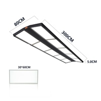Suspension LED linéaire rectangulaire personnalisée 6500K en acier noir pour projet de salle de billard