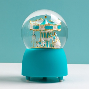 Sfera di Neve Musicale Personalizzata/Ingrosso 45 55 65 80 <span class=keywords><strong>100</strong></span> mm Carosello di Marchio di Lusso Sfera d'Acqua in Resina di Cristallo Souvenir per Regalo Aziendale - Product Image 6