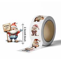 Autocollants de Noël laser circulaires les plus vendus en papier couché, étiquettes adhésives faites à la main pour enfants, pour cadeaux et loisirs créatifs