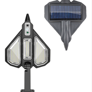 Tri-Sided 270 °   Lampe murale solaire LED, lampe solaire extérieure avec capteur de mouvement PIR, panneau solaire détachable, étanche IP65, sécurité - Product Image 1