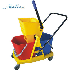 Chariot à serpillière double en plastique 36L <span class=keywords><strong>grande</strong></span> capacité avec système de lavage mains libres pour hôtels, restaurants et centres commerciaux - Product Image 2