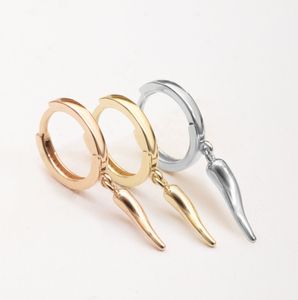 Nouveau design en acier inoxydable corne italienne boucles d'oreilles porte-bonheur <span class=keywords><strong>Cornicello</strong></span> & Cornetto Hoop or amulette boucles d'oreilles - Product Image 1