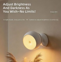 Lampu Kabinet LED Sensor Tubuh Cerdas, Lampu Dinding Magnetik Nirkabel Mengambang untuk Dapur, Lampu Baca Samping Tempat Tidur, Lampu Malam