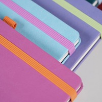 Carnets A5 en cuir PU à couverture rigide, avec reliure cousue, design gaufré et dorure à chaud