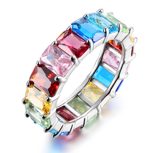 Anello di Fidanzamento in Argento Sterling 925 con Zirconia Cubica Placcato in <span class=keywords><strong>Oro</strong></span> Bianco - Product Image 4