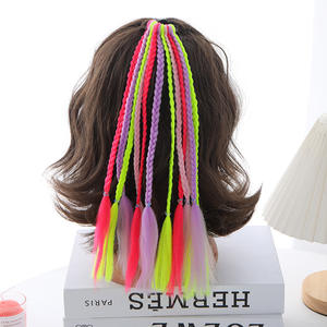 Enfants Filles <span class=keywords><strong>Extension</strong></span> <span class=keywords><strong>De</strong></span> Cheveux Coloré Tressé Perruques <span class=keywords><strong>Queue</strong></span> <span class=keywords><strong>De</strong></span> <span class=keywords><strong>Cheval</strong></span> Bandeaux Élastiques Bandes <span class=keywords><strong>De</strong></span> Cheveux Chapeaux - Product Image 4