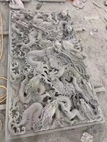Grande sculpture murale en pierre naturelle antique de dragon chinois pour jardin extérieur, décoration, sculptures à vendre