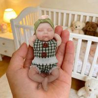 Poupée miniature en silicone de 6 pouces, bébé fille réaliste nouveau-né, yeux fermés, jouet doux avec vêtements