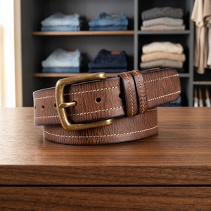 Cinturón Casual Personalizado Hecho a Mano con Cuero Vacuno, Hebilla de Acero Sólido, Estilo Europeo, Ecológico y Resistente para Hombre - Product Image 1
