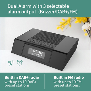 Giải phóng mặt bằng đa chức năng DAB + đài phát thanh đồng hồ báo thức nhà đài phát thanh với built-in Loa Internet Radio FM ban nhạc các tính năng đèn pin - Product Image 2