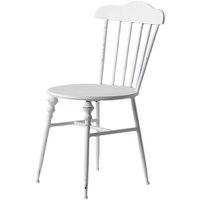 Chaise Windsor en fer forgé de style nordique rétro vintage avec dossier, chaise de salle à manger à siège unique, ensemble table et chaise pour patio extérieur et jardin