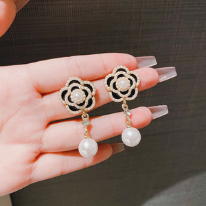 Collection de bijoux de luxe en alliage strass fleur perles boucles d'oreilles dernier <span class=keywords><strong>catalogue</strong></span> - Product Image 6