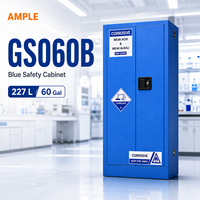 Armoire de stockage pour produits acides et alcalins faibles 227L (60 gallons) en acier bleu à double porte, armoire de sécurité pour laboratoire et entrepôt, approvisionnement B2B