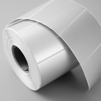 Étiquette adhésive en PET argenté mat, étiquette de code-barres imperméable, rouleau d'étiquettes d'emballage, autocollant d'impression
