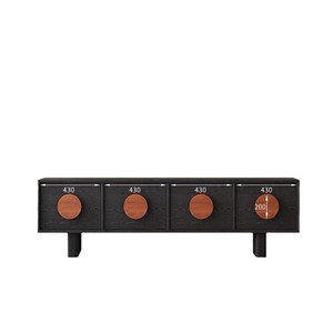 Mueble de TV Nórdico Vintage de Madera Maciza de 2.2m, Mueble de Salón Moderno y Minimalista con Almacenamiento - Product Image 5
