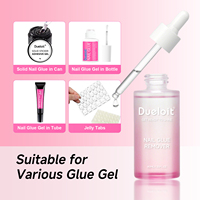 Dissolvant de colle à ongles doux sans acétone 40ml Bouteille rose pour faux ongles Étiquettes adhésives à colle solide