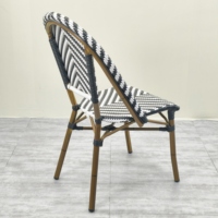 Chaises de terrasse modernes, légères, empilables, en aluminium et rotin PE, sans accoudoirs, pour restaurant, bistrot