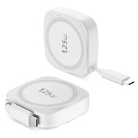 Chargeur sans fil magnétique portable 25W avec câble rétractable et certification de charge rapide sans fil