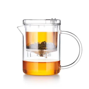 350ml Split Press Kettle Tea Maker with Filter Heat Resistant Glass Exquisite Water Glass Cup