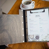 Porta Menús Personalizado A4 A5 con Logotipo, Carpeta Premium para Menús de Restaurante, Bar, Cafetería, Bebidas, Suministros para Bodas