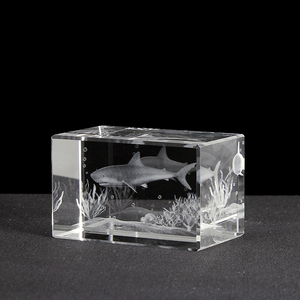 Cube <span class=keywords><strong>Original</strong></span> en verre, en forme de requin, gravée au Laser 3D, Souvenirs d'animaux, <span class=keywords><strong>cadeau</strong></span> - Product Image 6