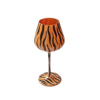 Gelas Anggur Merah Kristal Motif Harimau Leopard Lukis Kreatif Grosir, Desain Minimalis Tanpa Gagang, Kapasitas 401-500ml