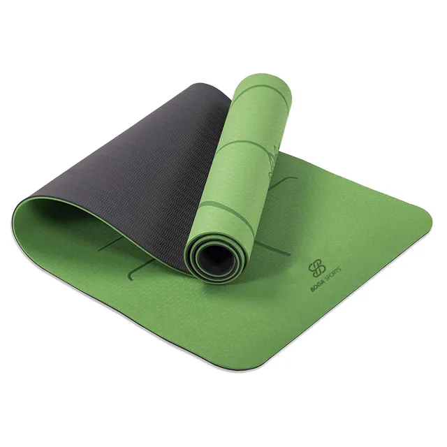 Tapis de yoga bicolore de haute qualité, tapis de yoga écologique antidérapant, tapis de yoga TPE