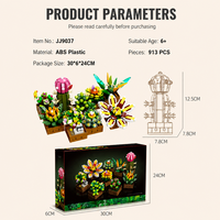 Blocs de construction de plantes succulentes personnalisées, collection botanique, OEM, marque privée, décoration de bureau esthétique, plante en pot DIY, cadeau pour elle