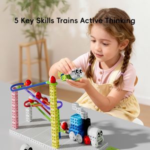 Ensembles de blocs de construction PUNGROW jouets éducatifs créatifs Kits de tige ABS Montessori modèle jouets boucle parc de Cubes de construction merveilleux - Product Image 3