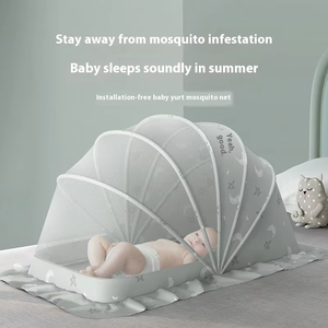 Zanzariera per <span class=keywords><strong>Lettino</strong></span> Neonato, Tenda a <span class=keywords><strong>Baldacchino</strong></span> per Bambini, Copertura Antizanzare Traspirante e Pieghevole per Culla Senza Fondo - Product Image 4