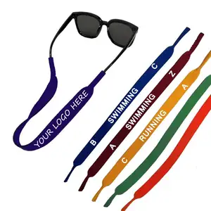Schlussverkauf individueller Logodruck Gummi-Rohr Sonnenbrillenband wasserdichte Neopren-Material-Bänder