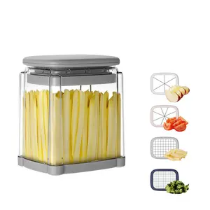 Cortador de patatas fritas Manual multifuncional, herramienta para cortar patatas fritas, frutas y ensaladas, Chopper