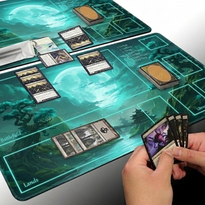 แผ่นรองเล่นเกมยางพับได้สำหรับพกพา - ขนาด 24x14 นิ้ว พร้อมกระเป๋าสำหรับใส่การ์ดเกมยูกิโอ ลอร์กาน่า สต็อก - Product Image 6