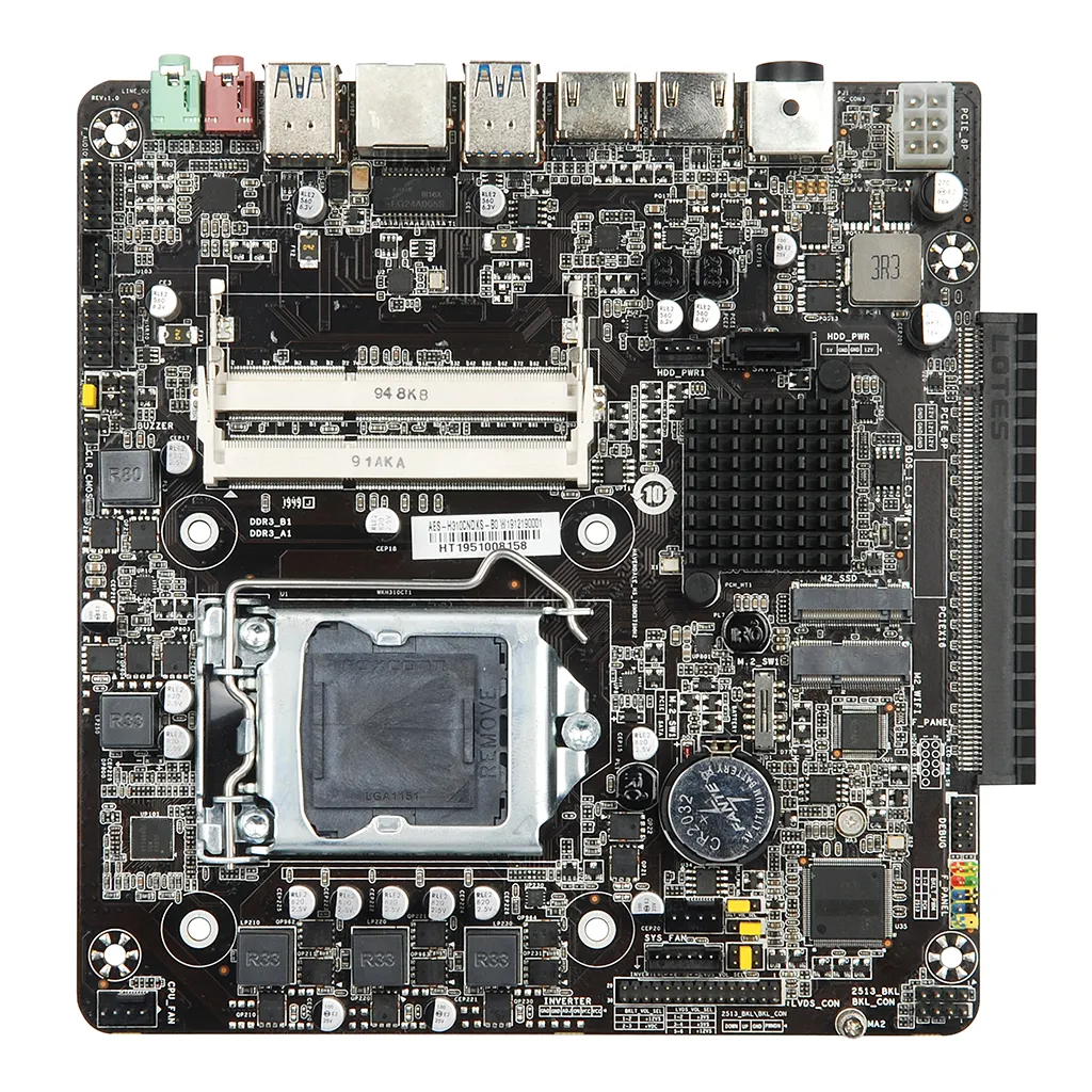 Mini placa-mãe itx h310, placa-mãe de apoio, plugue lateral, placa gráfica discreta independente, h310 itx