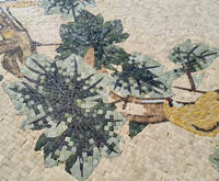 Mosaïque de marbre de luxe pour sol de hall d'entrée, motif médaillon mural