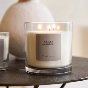 Bougies en pot de verre de soja à 3 mèches personnalisées de marque privée <span class=keywords><strong>Bougie</strong></span> en cristal de luxe pour l'aromathérapie et la guérison spirituelle pour la Saint-Valentin - Product Image 5